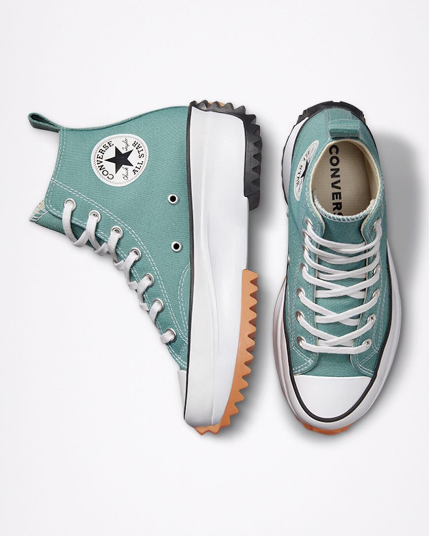 Women's Converse Run Star Hike High Top Platform Shoes Green / Black / White | AU 59460H